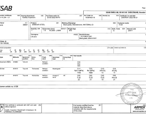 plate carrier Armox500T 6mm